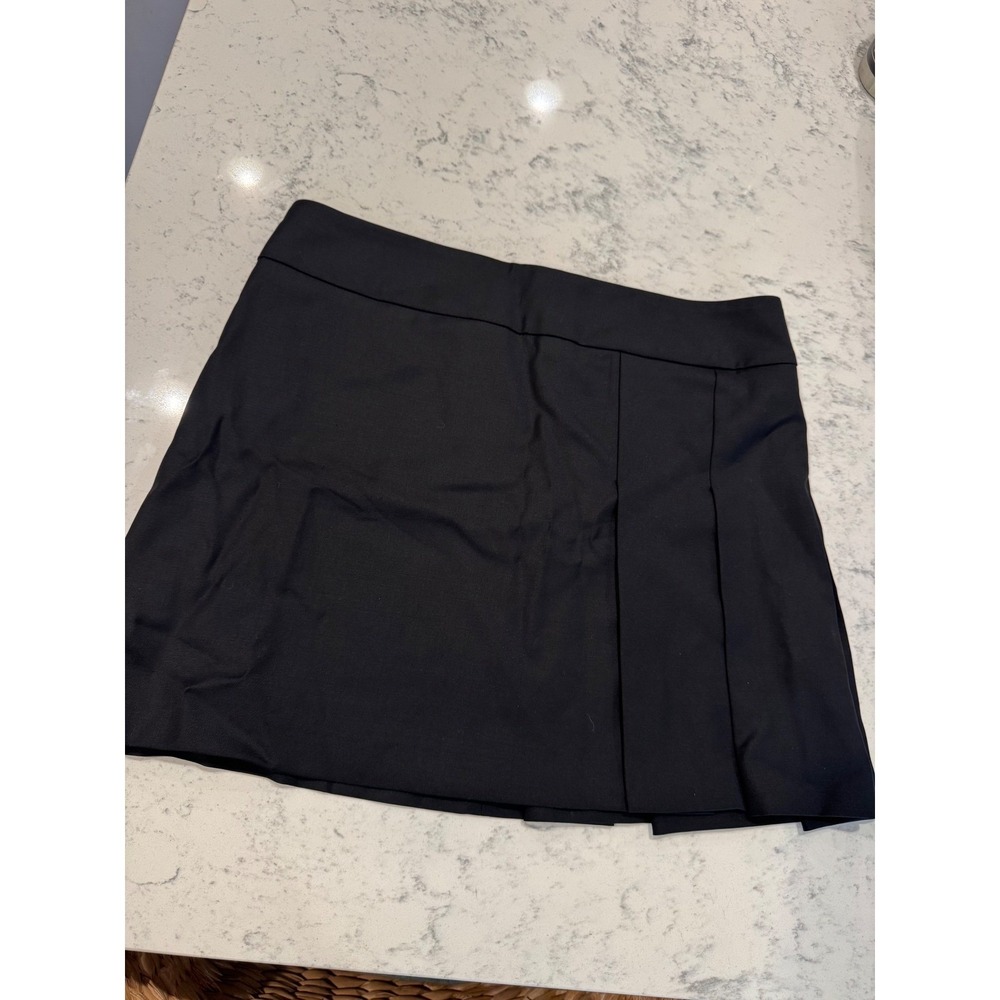 Joseph Black 100% Laine Wool Pleated Mini Skirt Size 38 Made in Bulgaria Luxury.